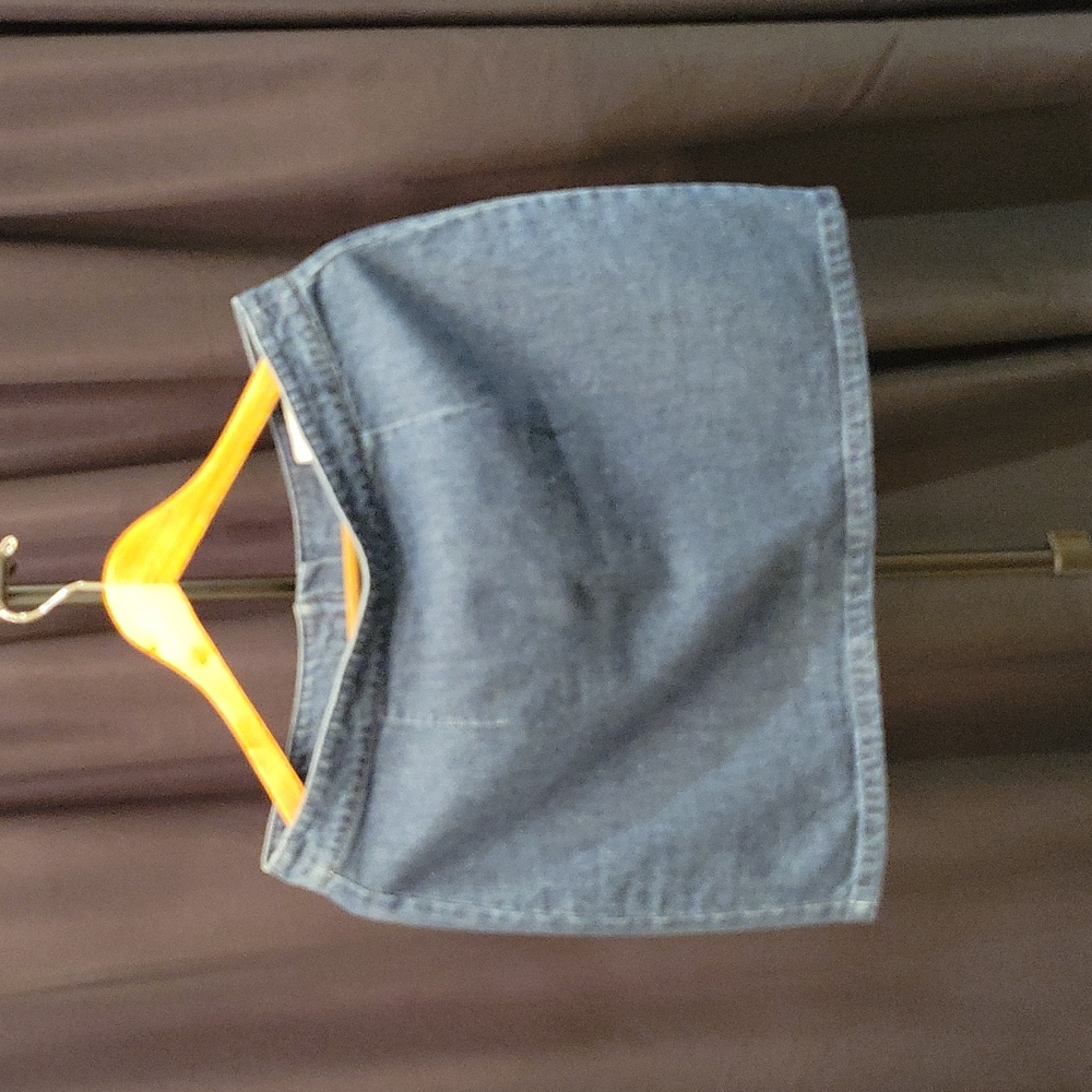 Women jean mini skirt.